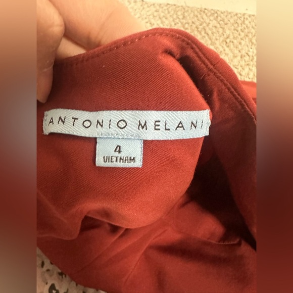 ANTONIO MELANI Burnt Orange Long Sleeve Dress Polyester size 4 - Picture 3 of 7
